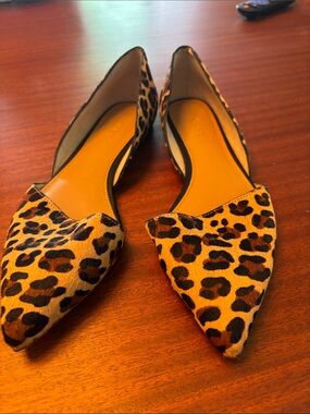 Womens leopard j crew flats